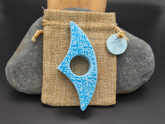Bague de lecture artisanale gamme Distinguée bleu arabesque – fait main en Gironde en Raysin 200